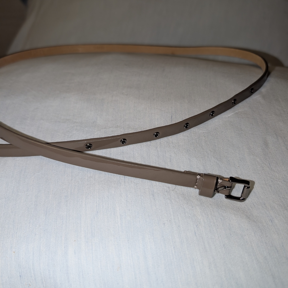 J. Crew Green and Tan Leather Belt with Classic Buckle